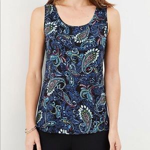 J. Jill Navy Paisley Wearever Tank